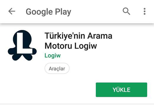 Logiw arama motoru android uygulaması yayınlandı.