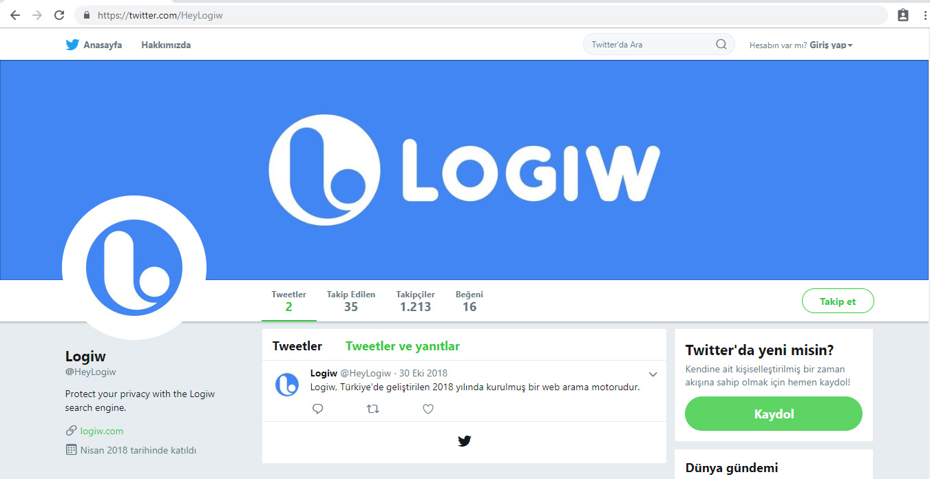 Logiw Twitter hesabında büyük değişiklik